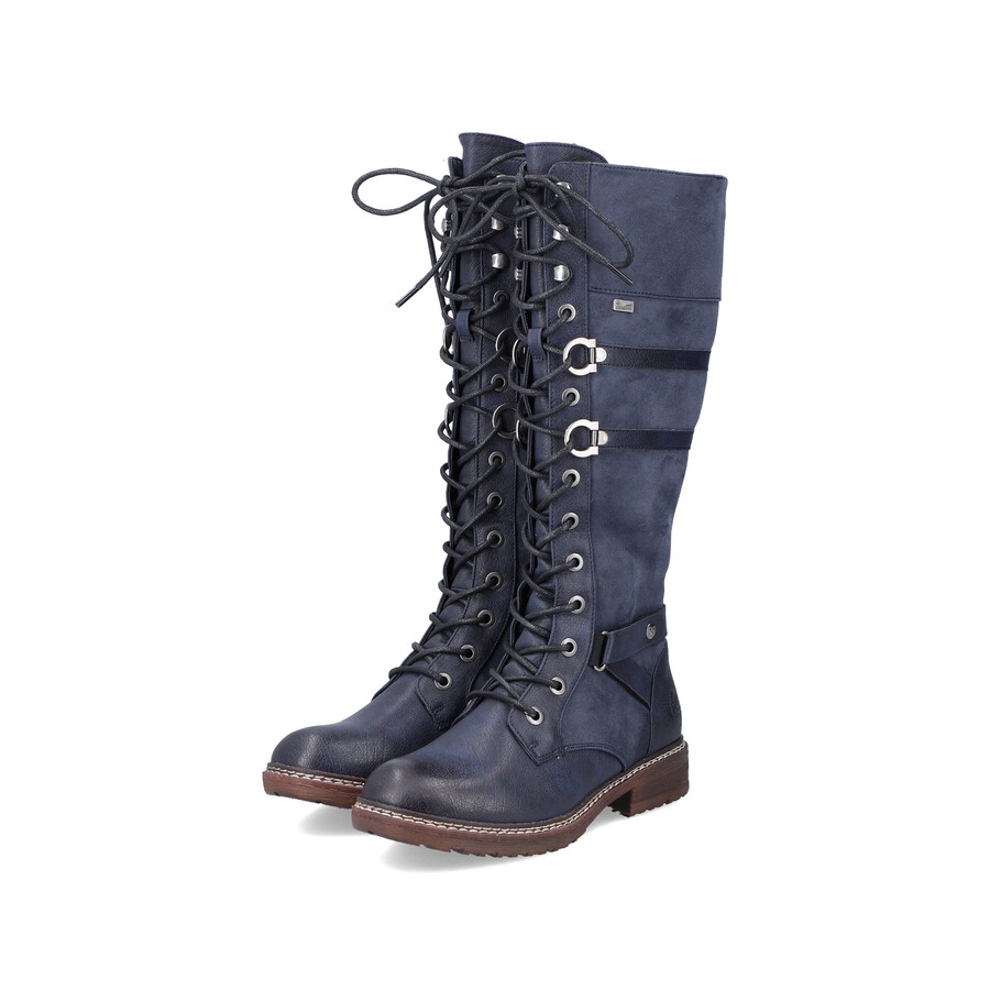 bottes bleues à fermeture éclair pour femmes rieker 94732-14