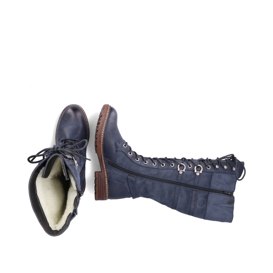 bottes bleues à fermeture éclair pour femmes rieker 94732-14
