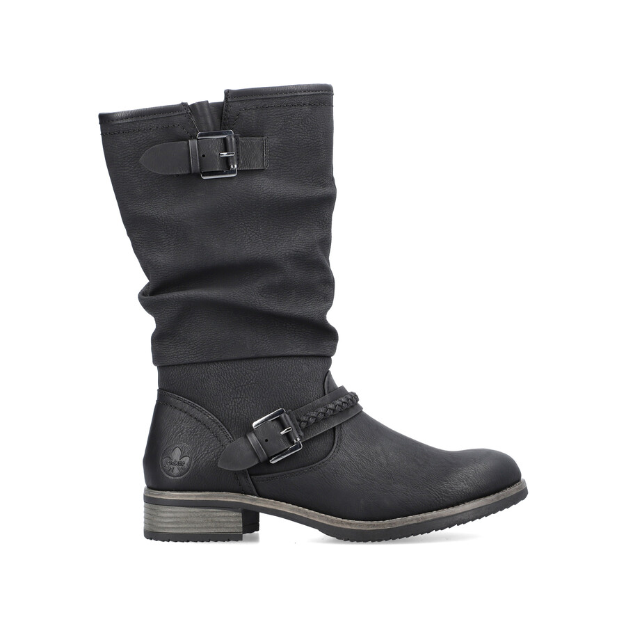 bottes noires à fermeture éclair pour femmes rieker 98860-00