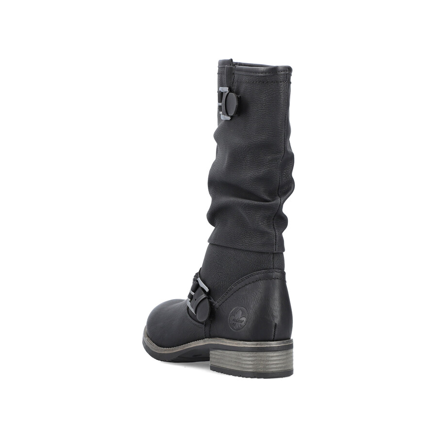 bottes noires à fermeture éclair pour femmes rieker 98860-00