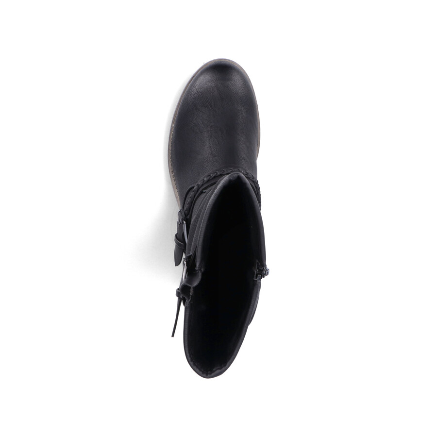 bottes noires à fermeture éclair pour femmes rieker 98860-00