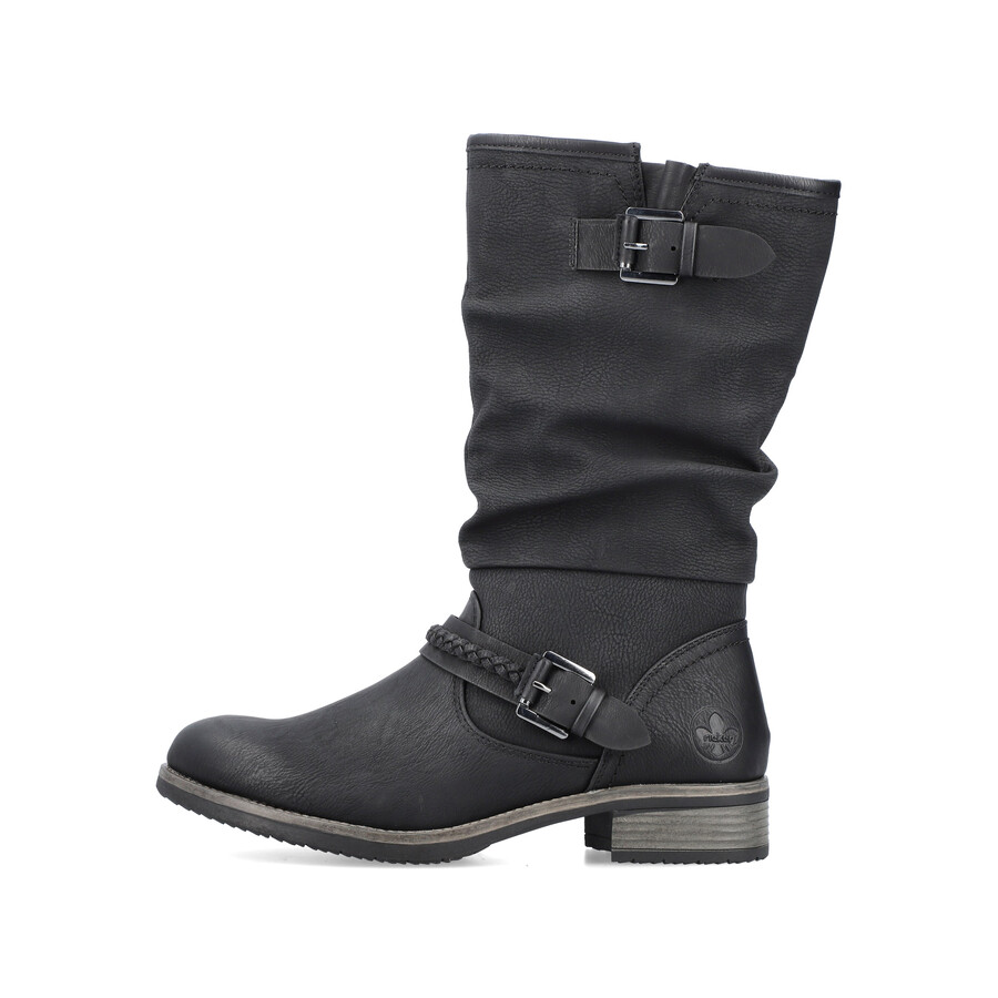 bottes noires à fermeture éclair pour femmes rieker 98860-00