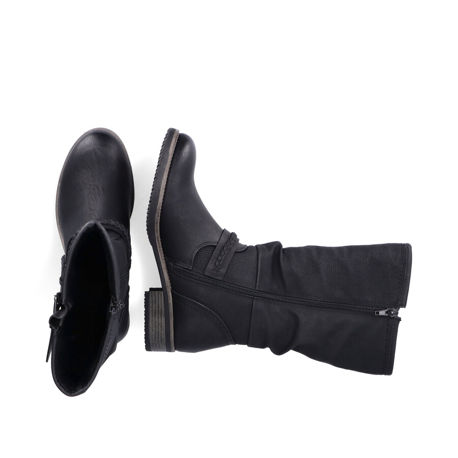 bottes noires à fermeture éclair pour femmes rieker 98860-00