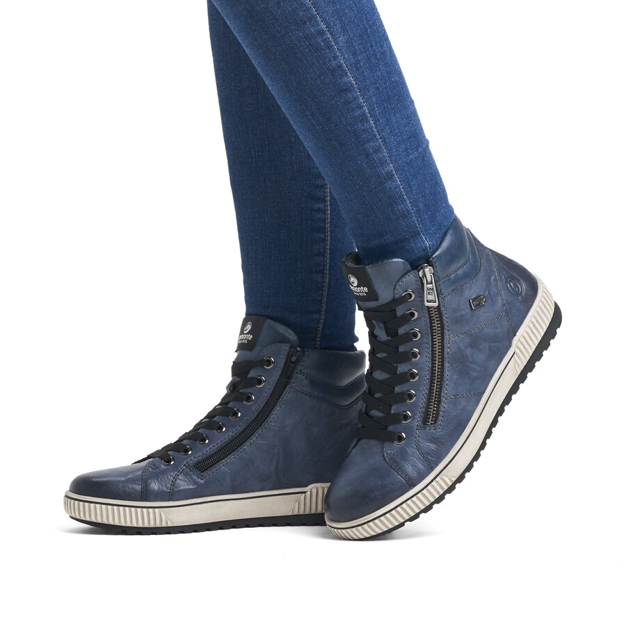 bottes bleues à fermeture éclair pour femmes remonte d0772-14