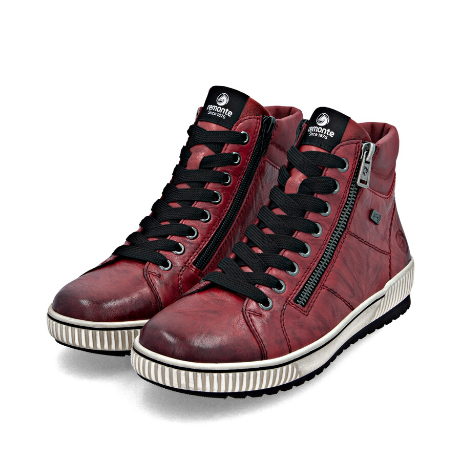 bottes rouges à fermeture éclair pour femmes remonte d0772-36