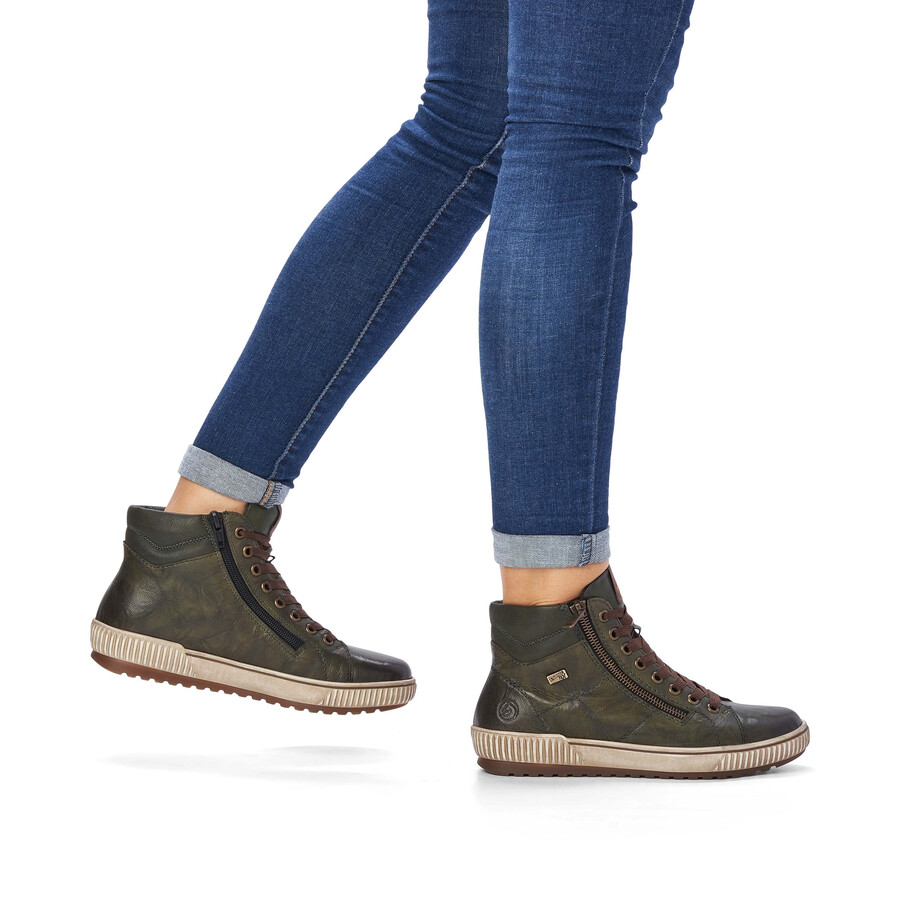 bottes vertes à fermeture éclair pour femmes remonte d0772-52