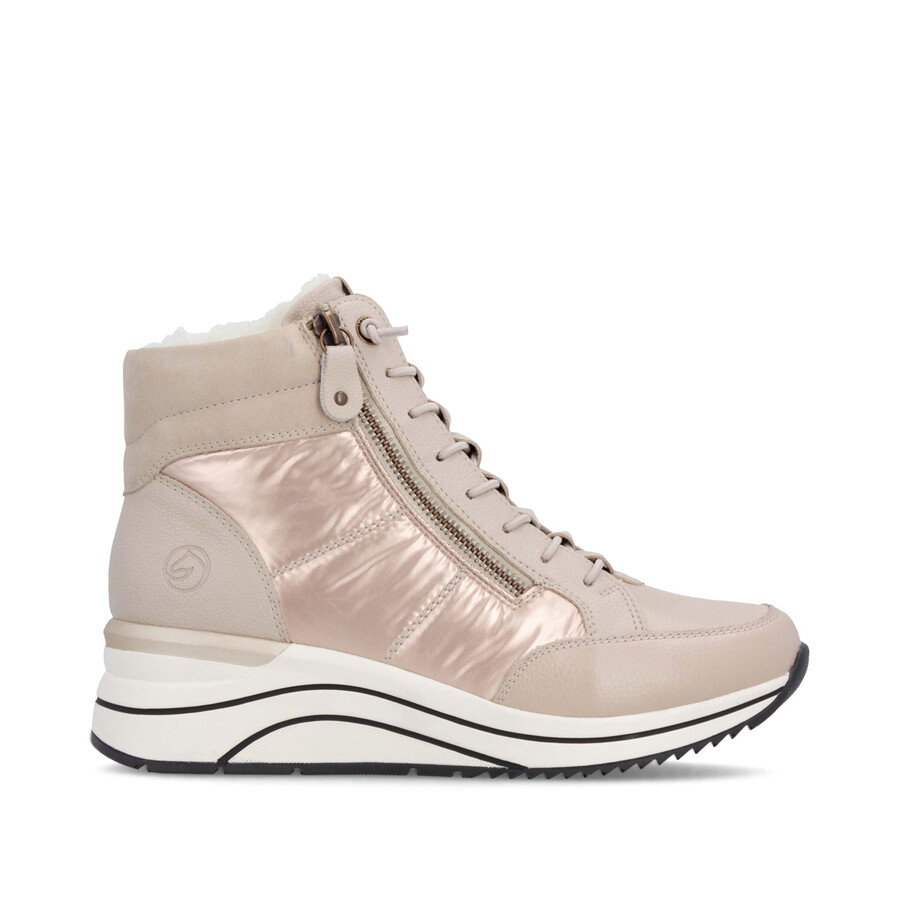 bottes beiges zippées pour femmes remonte d0t72-60