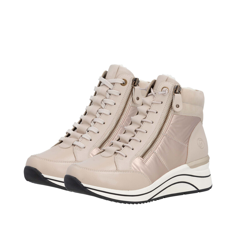 bottes beiges zippées pour femmes remonte d0t72-60