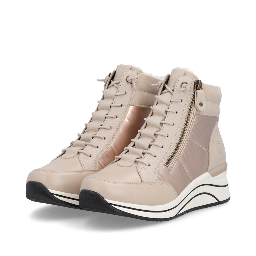 bottes beiges zippées pour femmes remonte d0t72-60