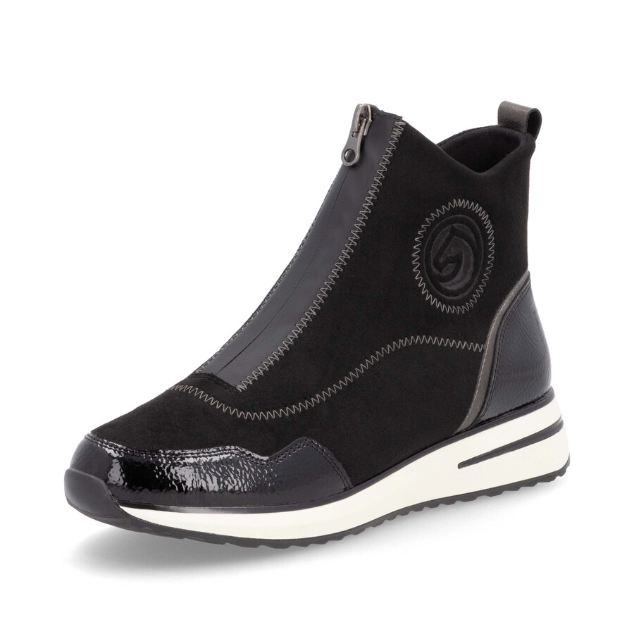 bottes noires à fermeture éclair pour femmes remonte d1g70-03