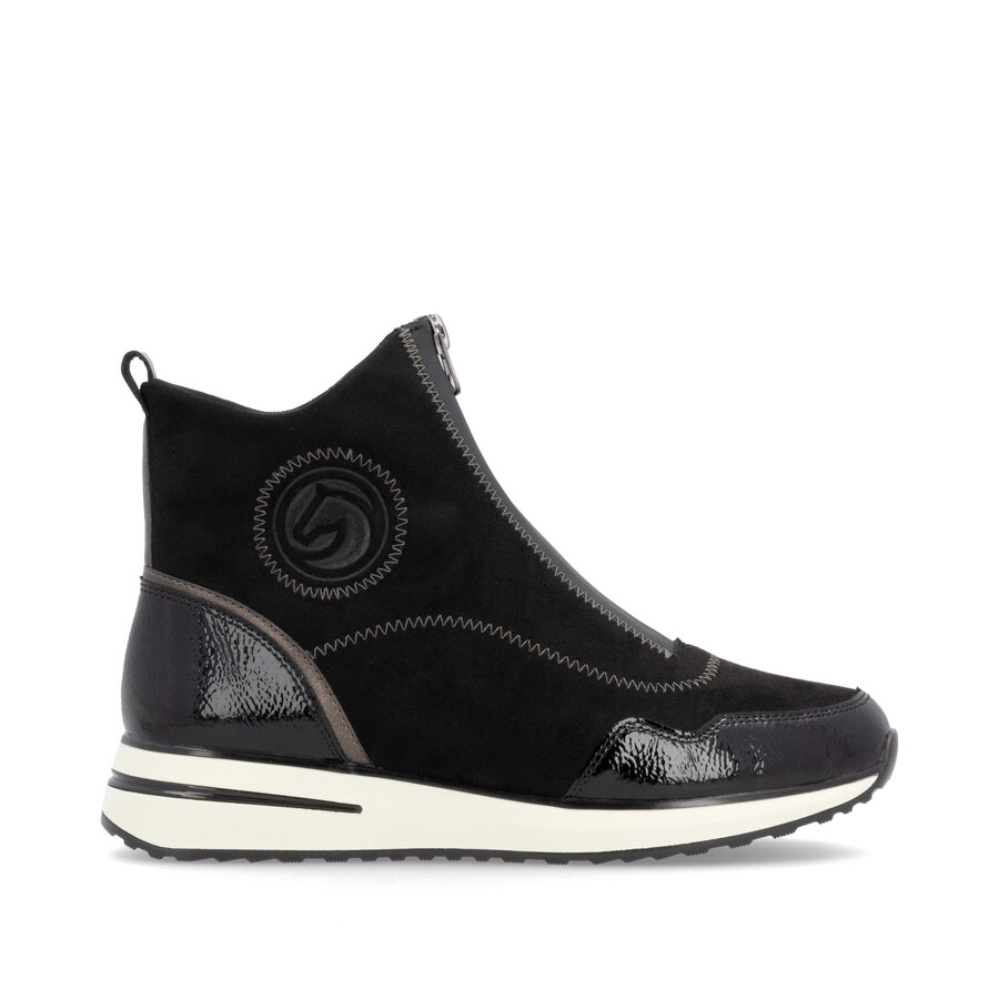 bottes noires à fermeture éclair pour femmes remonte d1g70-03