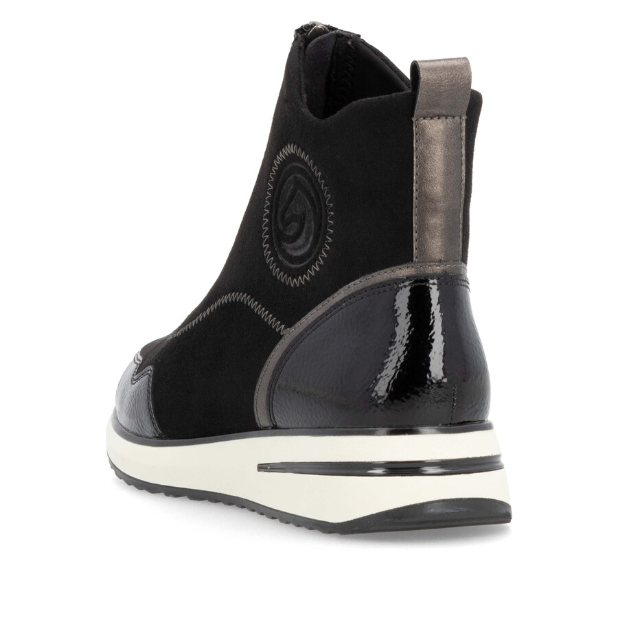 bottes noires à fermeture éclair pour femmes remonte d1g70-03