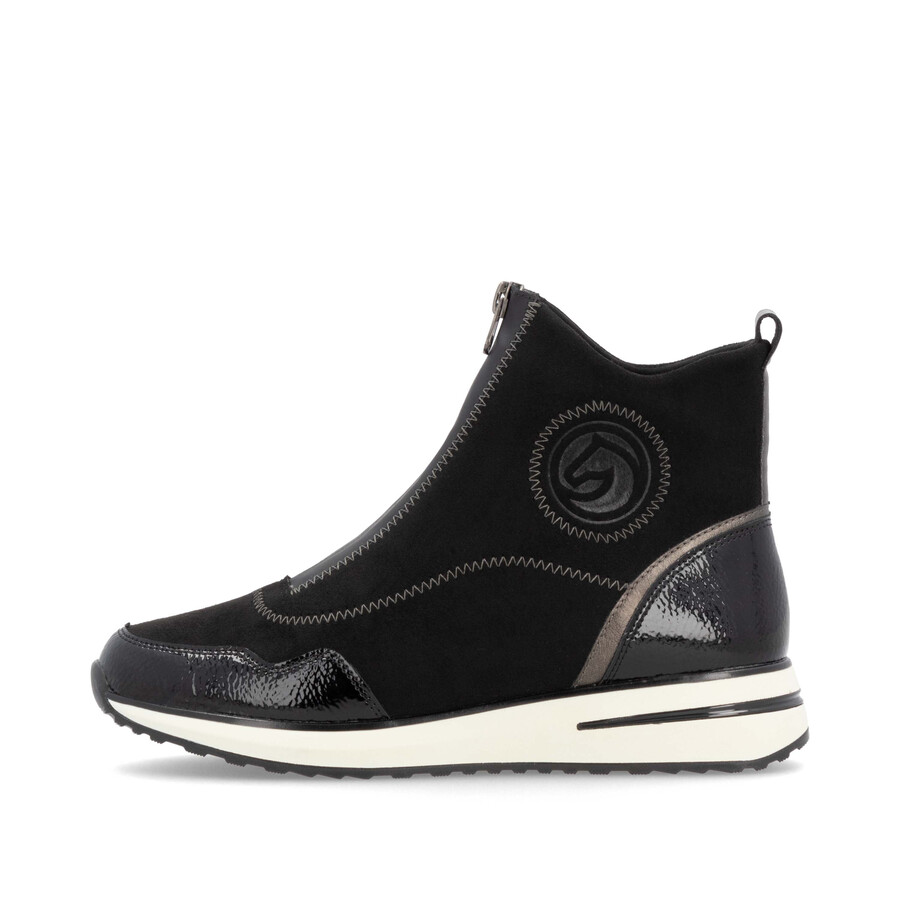 bottes noires à fermeture éclair pour femmes remonte d1g70-03