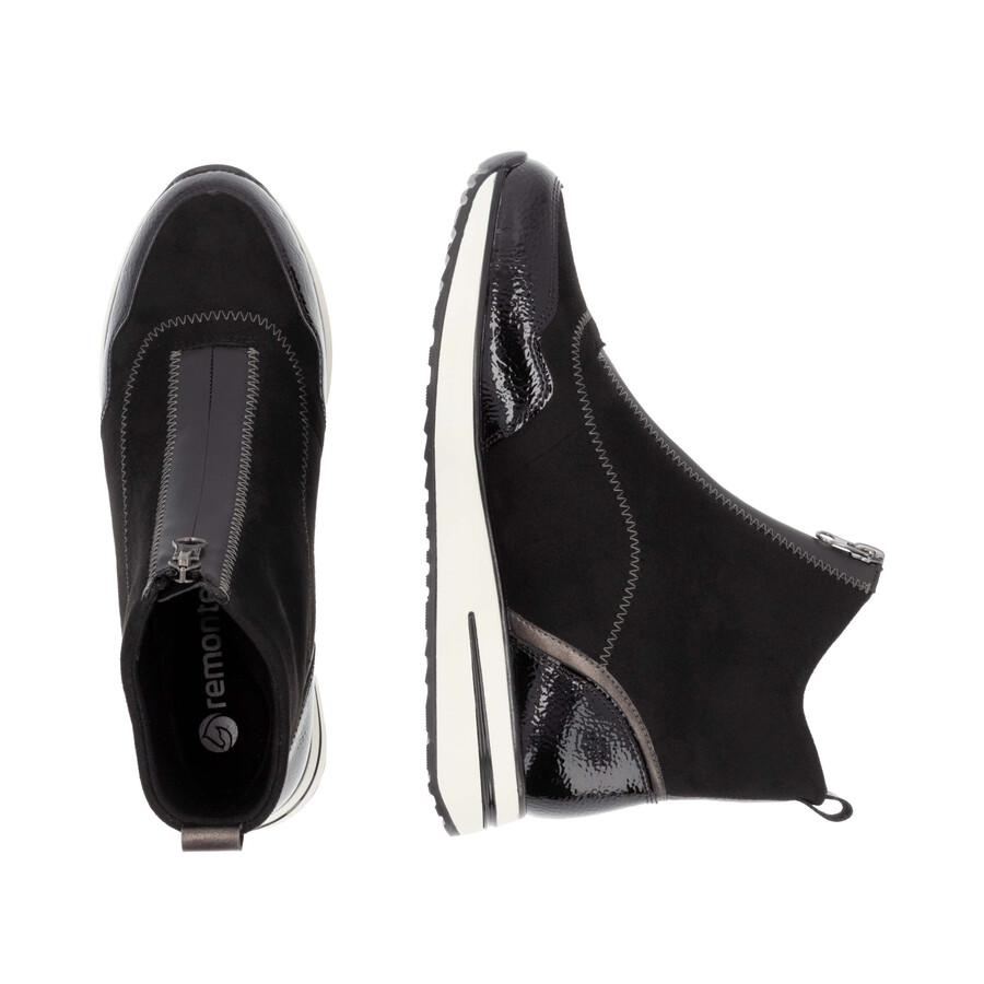 bottes noires à fermeture éclair pour femmes remonte d1g70-03