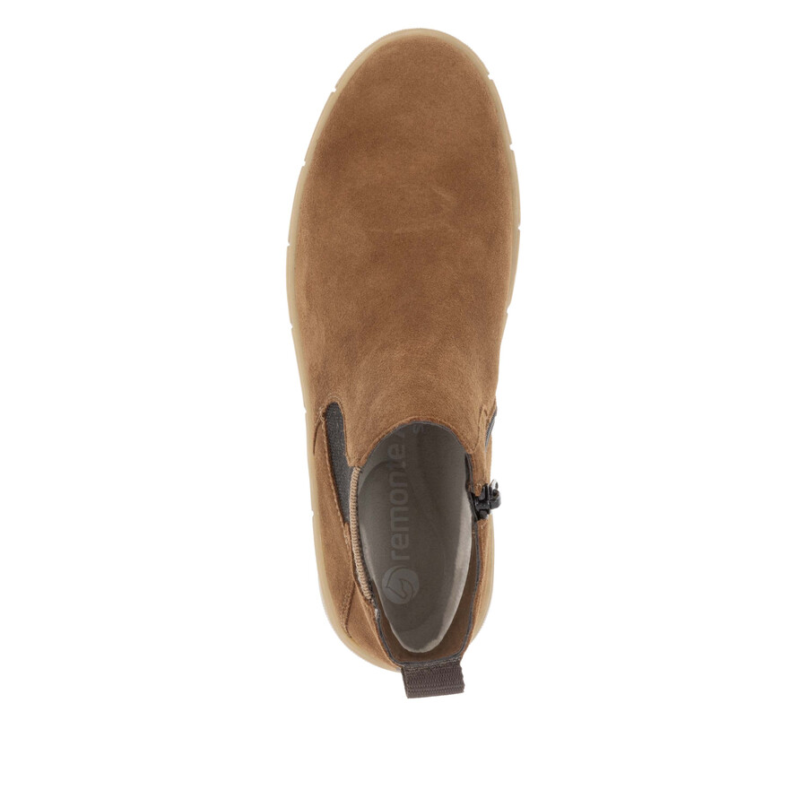 bottes marron à fermeture éclair pour femmes remonte d1t71-24