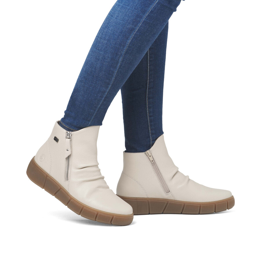 bottes beiges zippées pour femmes remonte d1t73-60