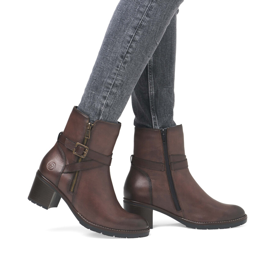 bottes marron à fermeture éclair pour femmes remonte d2a72-25