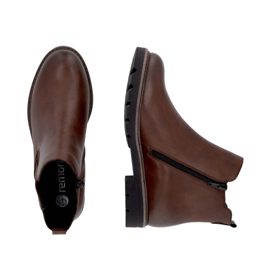 bottes marron à fermeture éclair pour femmes remonte d2q70-22