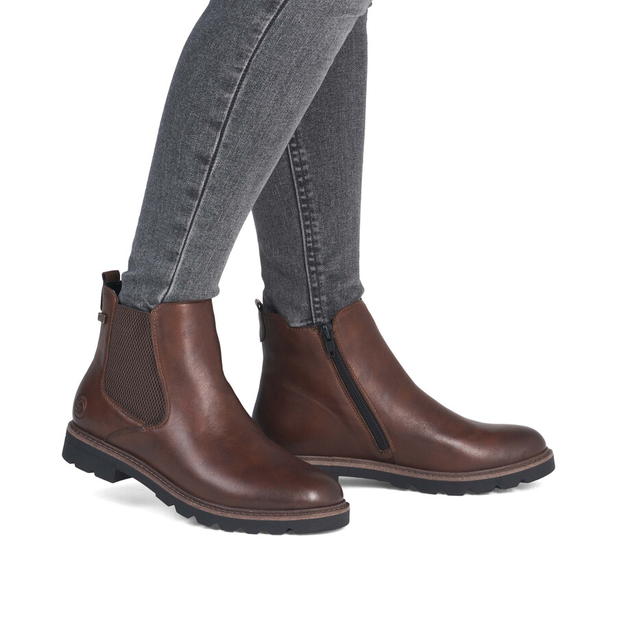 bottes marron à fermeture éclair pour femmes remonte d2q70-22
