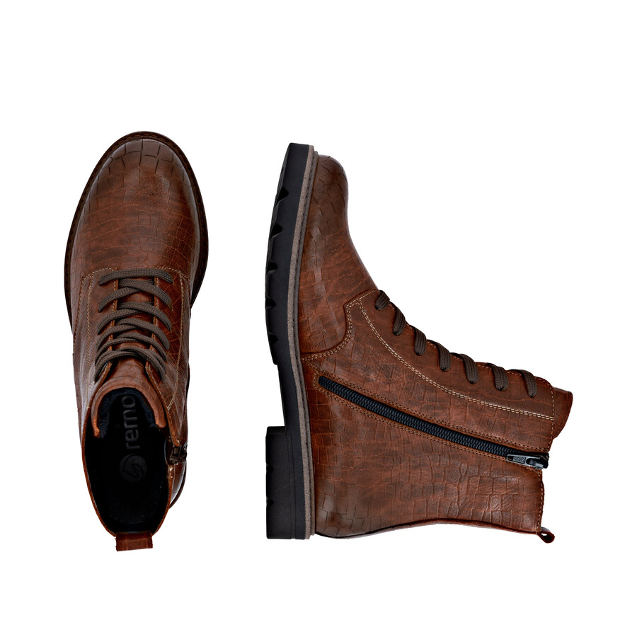 bottes marron à fermeture éclair pour femmes remonte d2q71-22