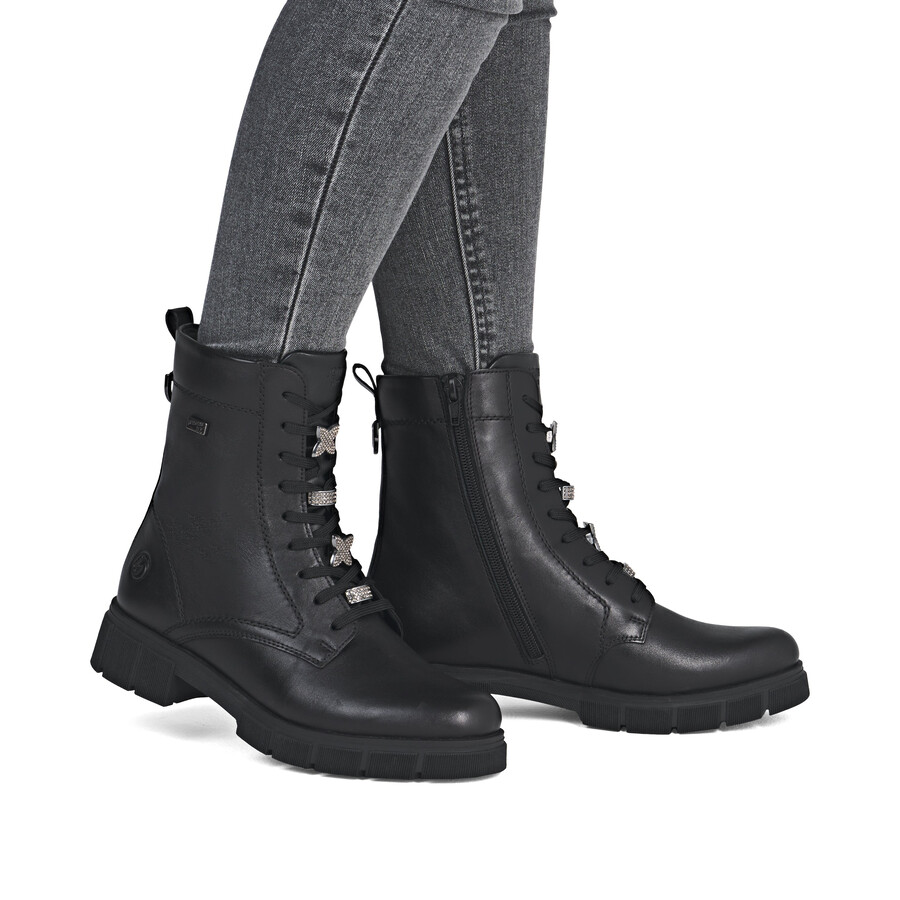bottes noires à fermeture éclair pour femmes remonte d2s73-00