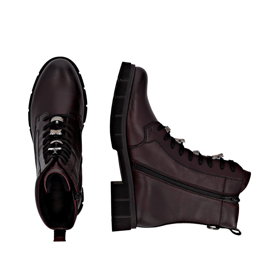 bottes rouges à fermeture éclair pour femmes remonte d2s73-35