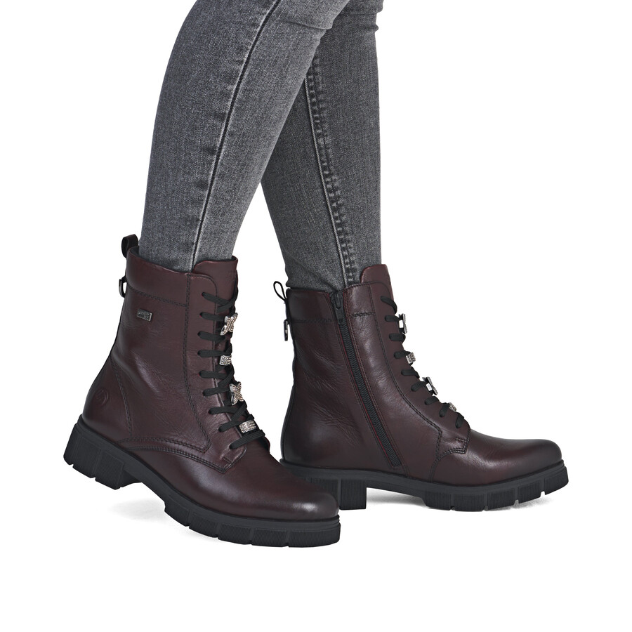 bottes rouges à fermeture éclair pour femmes remonte d2s73-35