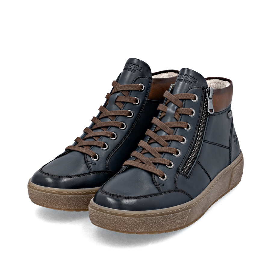 bottes bleues à fermeture éclair pour femmes remonte d2t70-14