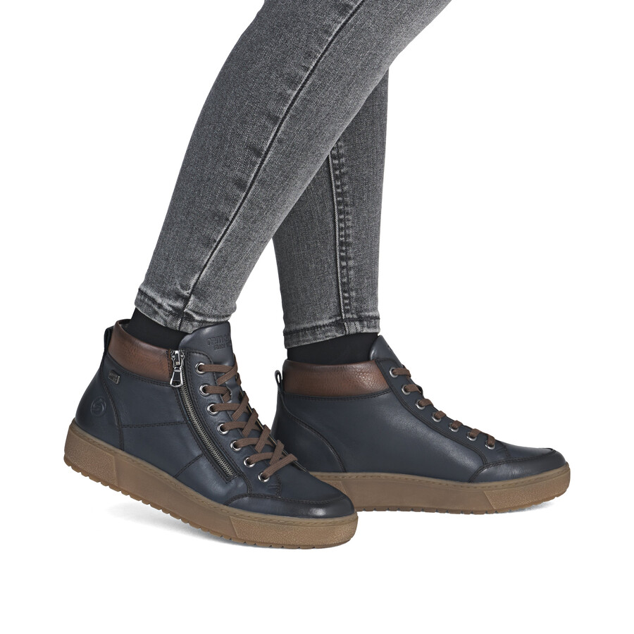 bottes bleues à fermeture éclair pour femmes remonte d2t70-14