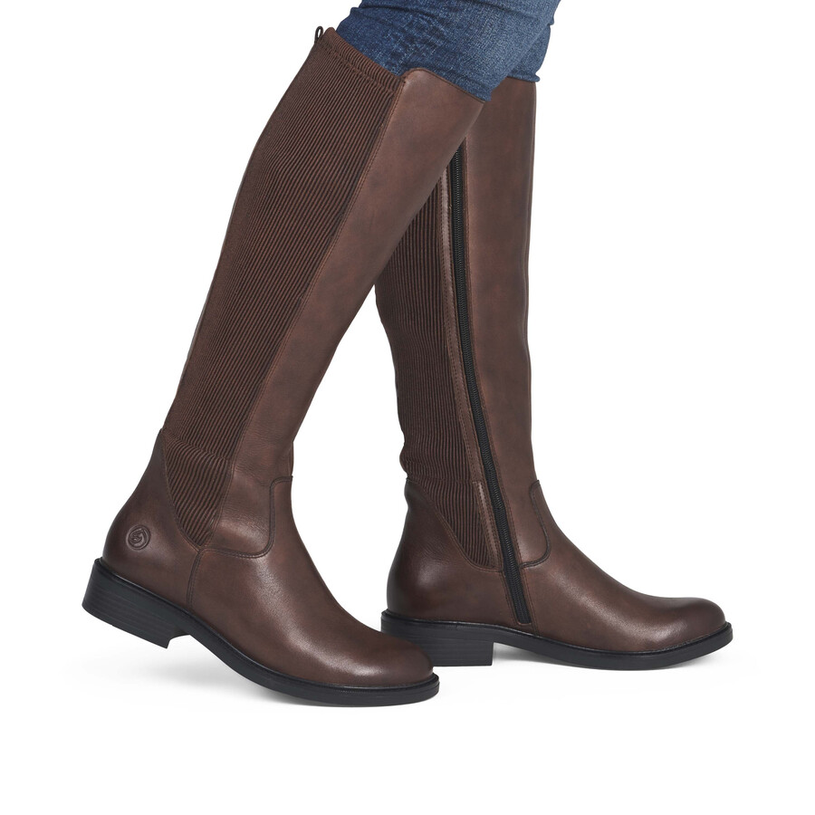 bottes marron à fermeture éclair pour femmes remonte d2w74-25