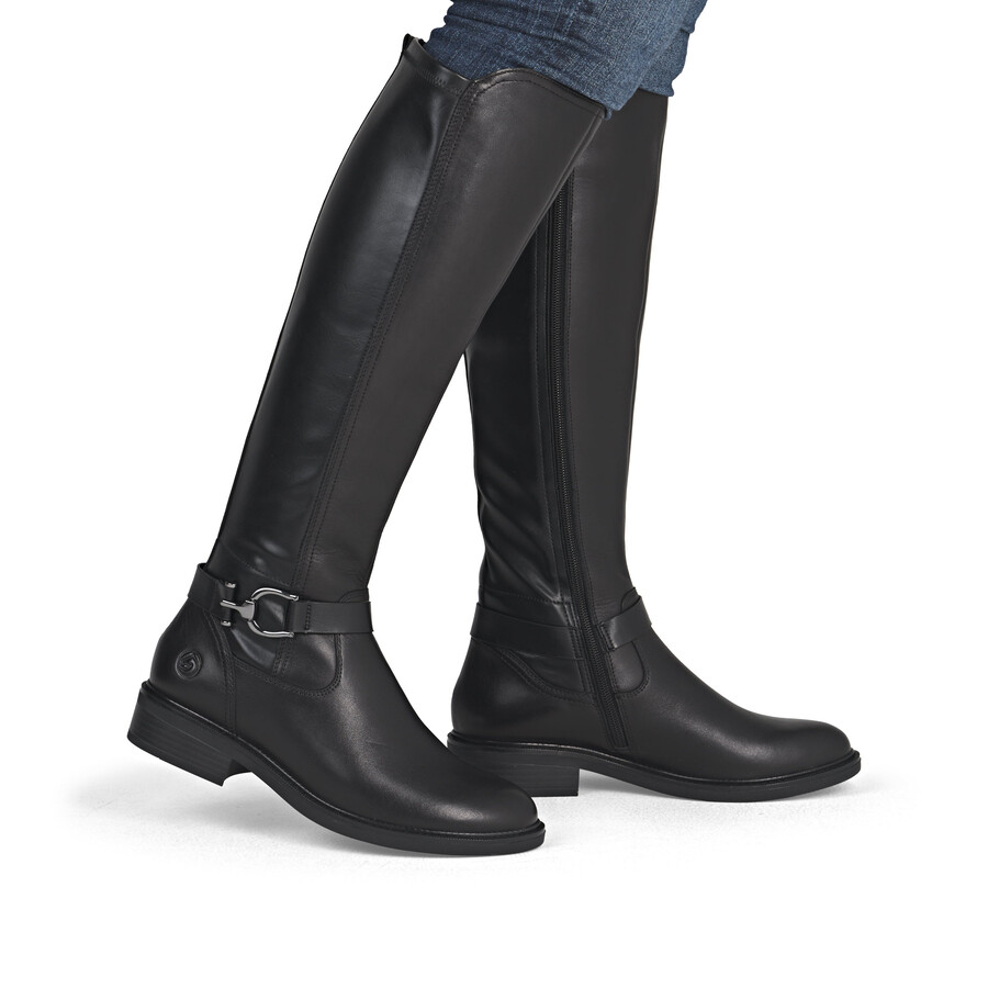 bottes noires à fermeture éclair pour femmes remonte d2w77-00