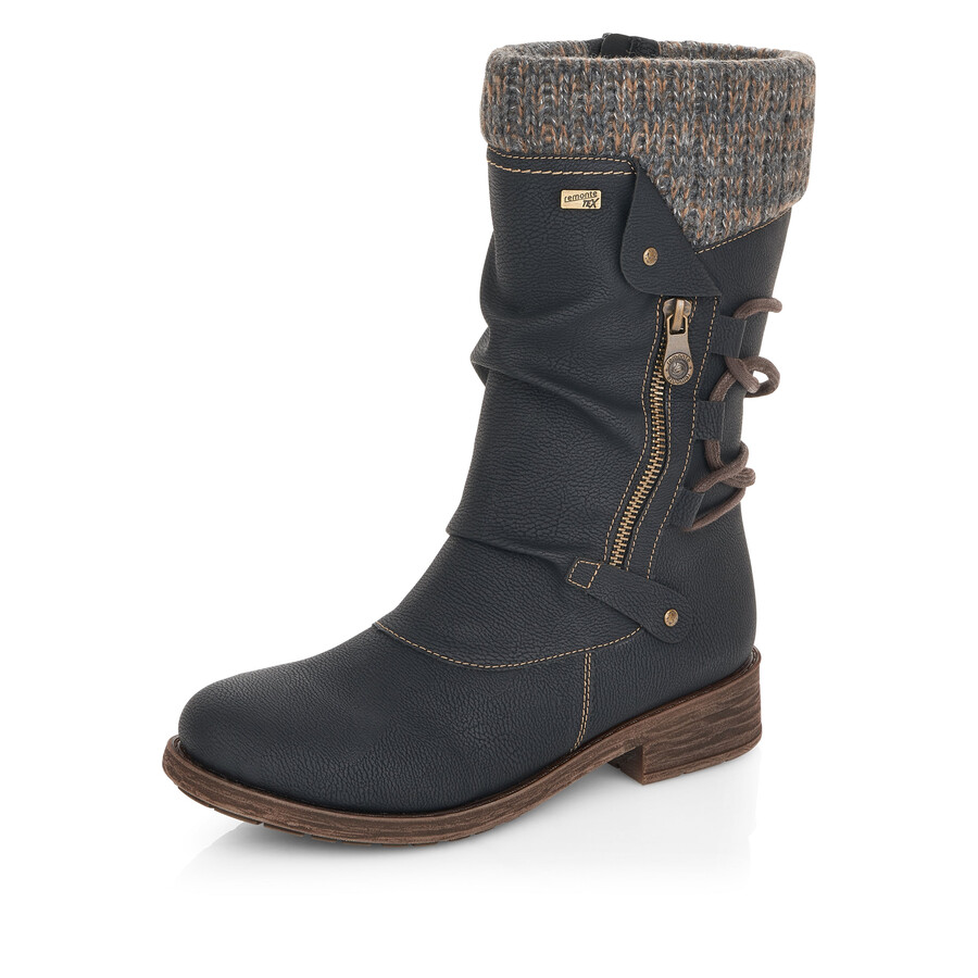 bottes noires à fermeture éclair pour femmes remonte d8070-01
