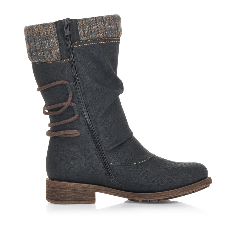 bottes noires à fermeture éclair pour femmes remonte d8070-01
