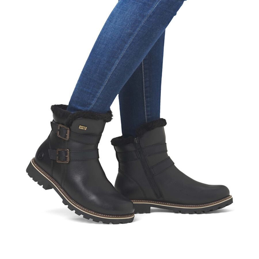 bottes noires à fermeture éclair pour femmes remonte d8484-00