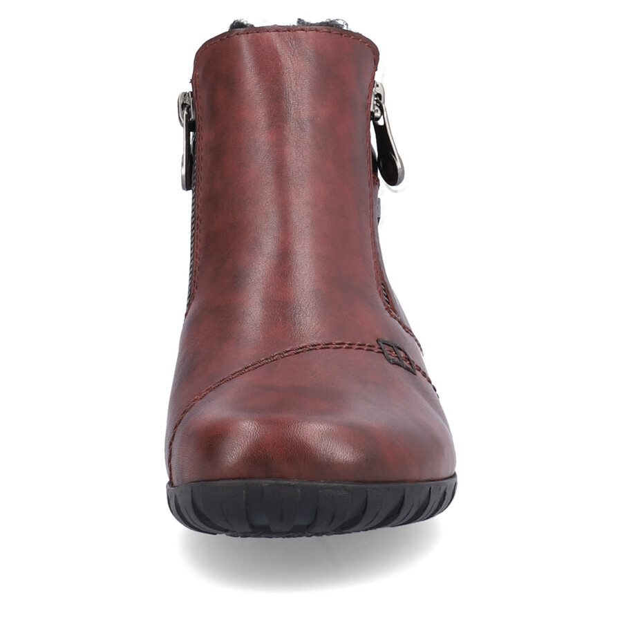 bottes rouges à fermeture éclair pour femmes rieker l4655-35
