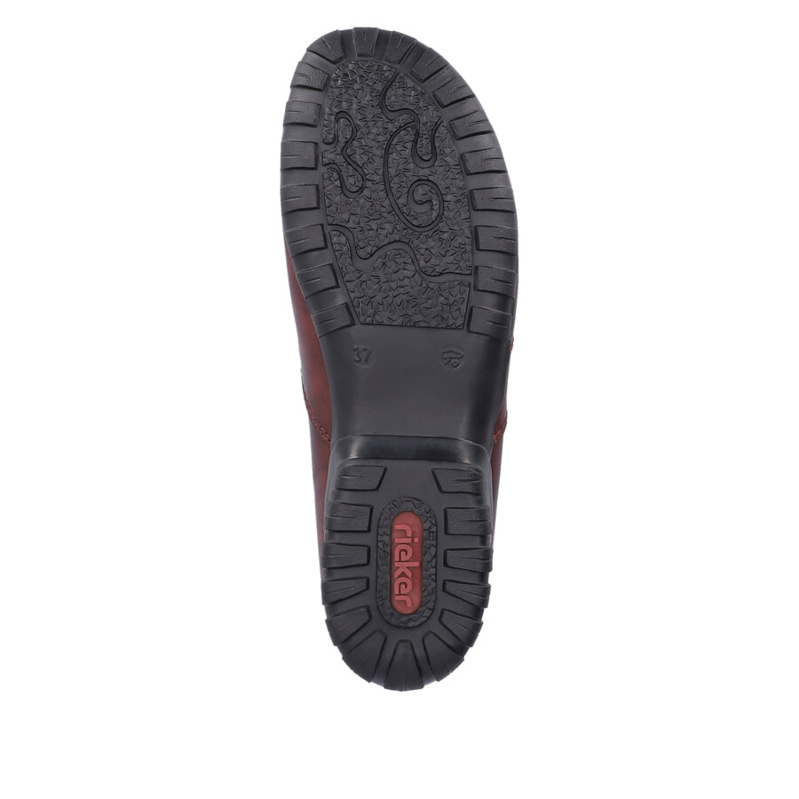 bottes rouges à fermeture éclair pour femmes rieker l4655-35