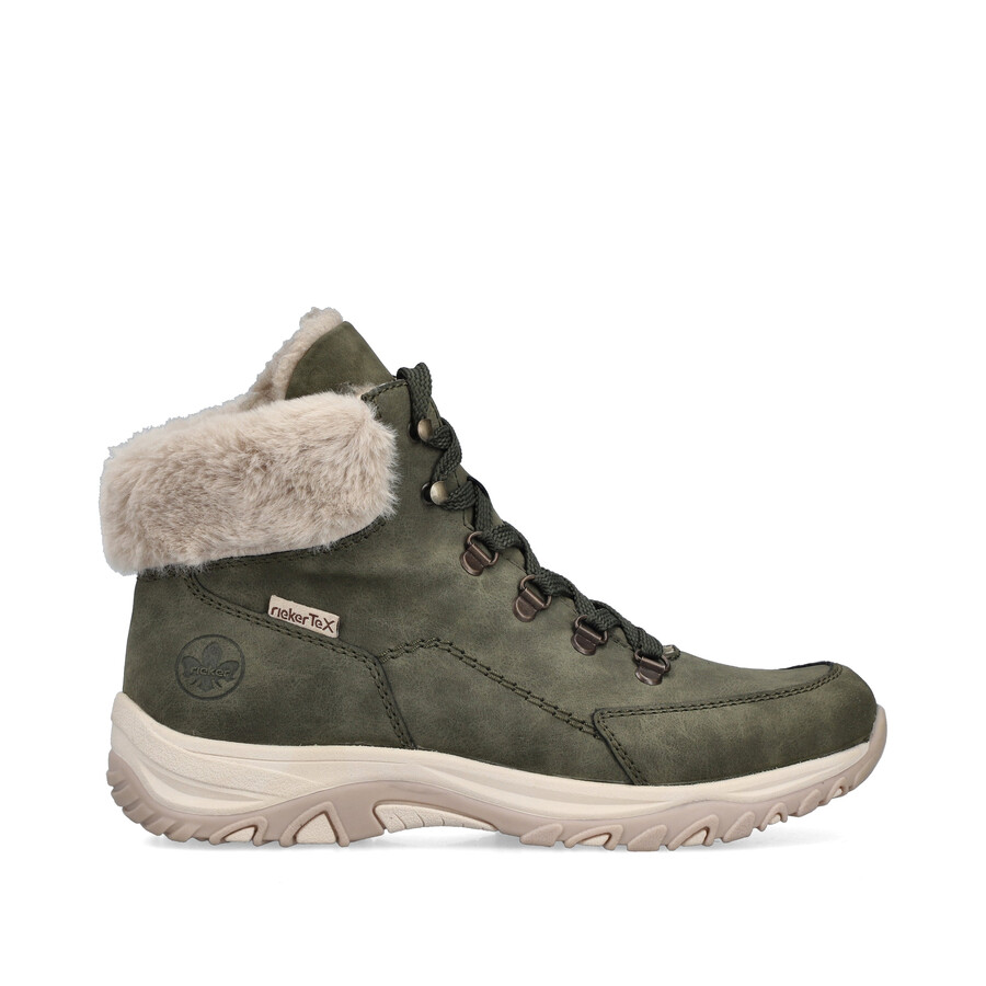 bottes élastiques vertes pour femmes rieker m9610-54