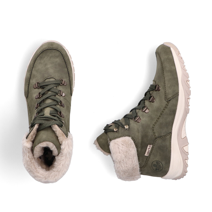 bottes élastiques vertes pour femmes rieker m9610-54