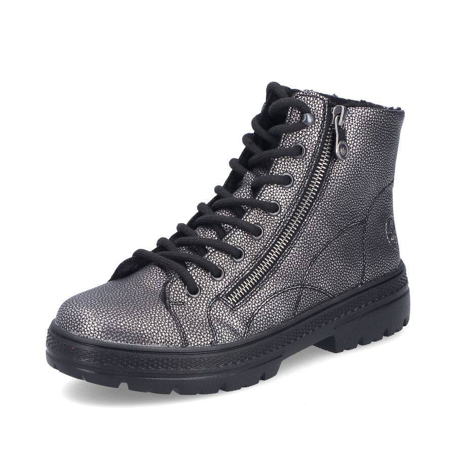 bottes zippées argentplatine pour femmes rieker n0031-90
