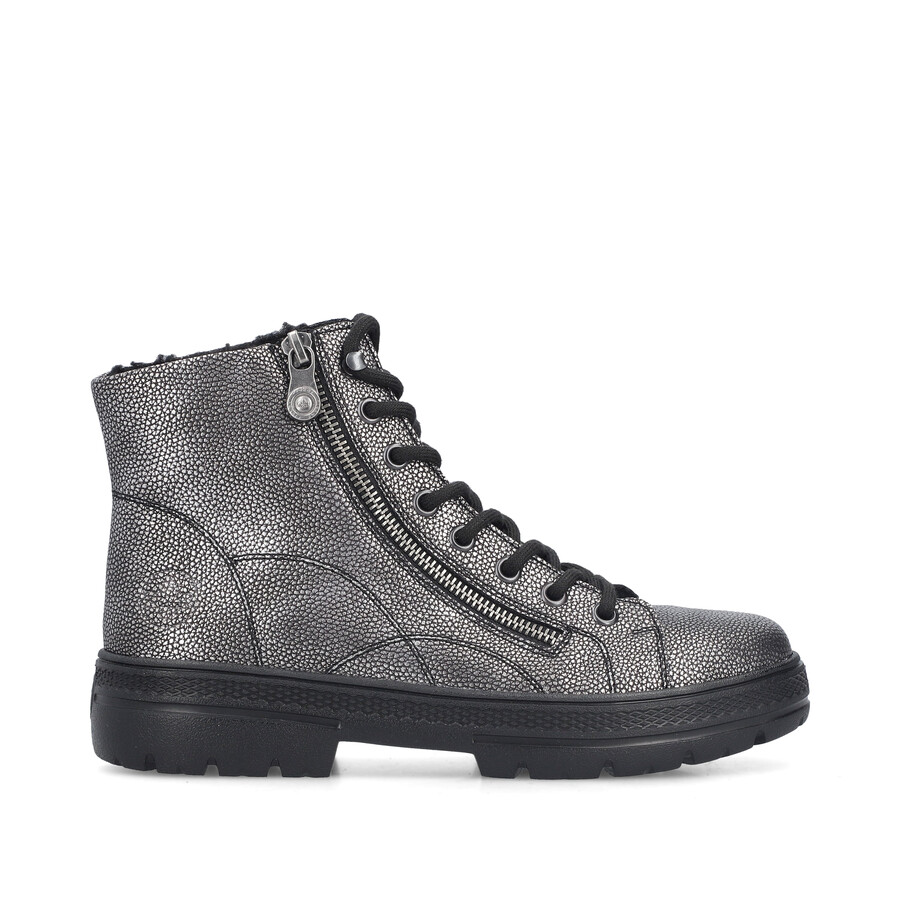 bottes zippées argentplatine pour femmes rieker n0031-90