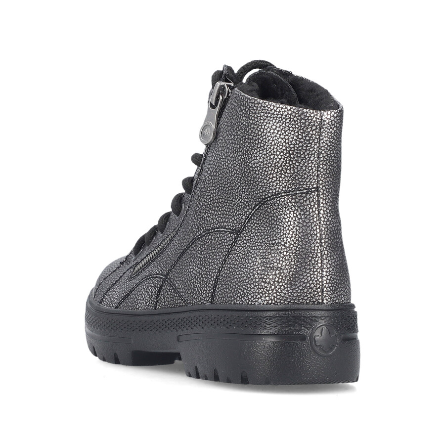 bottes zippées argentplatine pour femmes rieker n0031-90