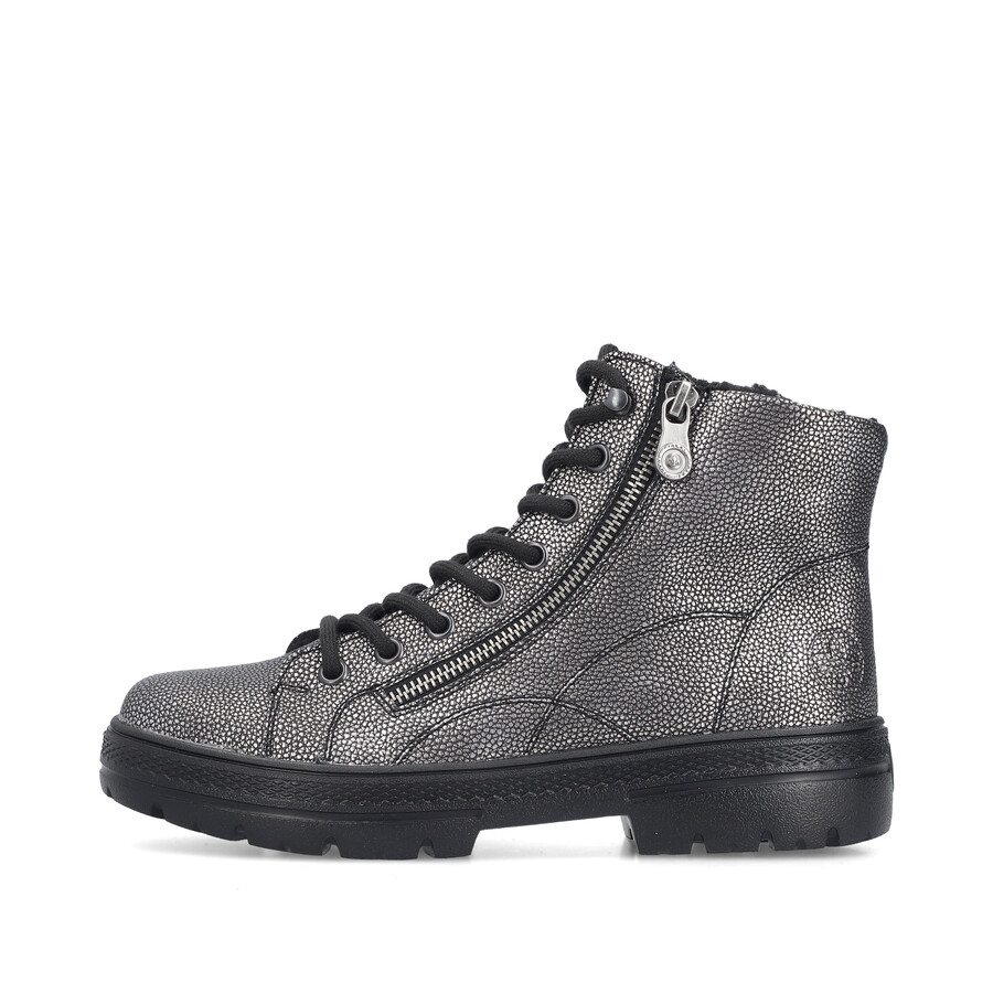 bottes zippées argentplatine pour femmes rieker n0031-90