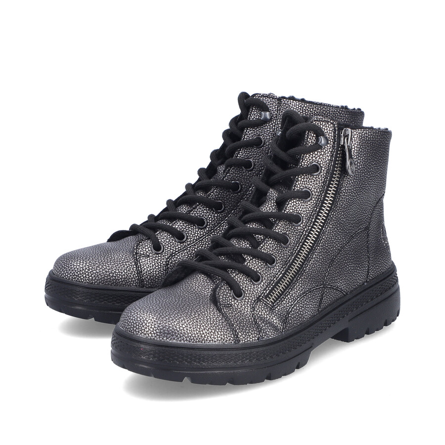 bottes zippées argentplatine pour femmes rieker n0031-90