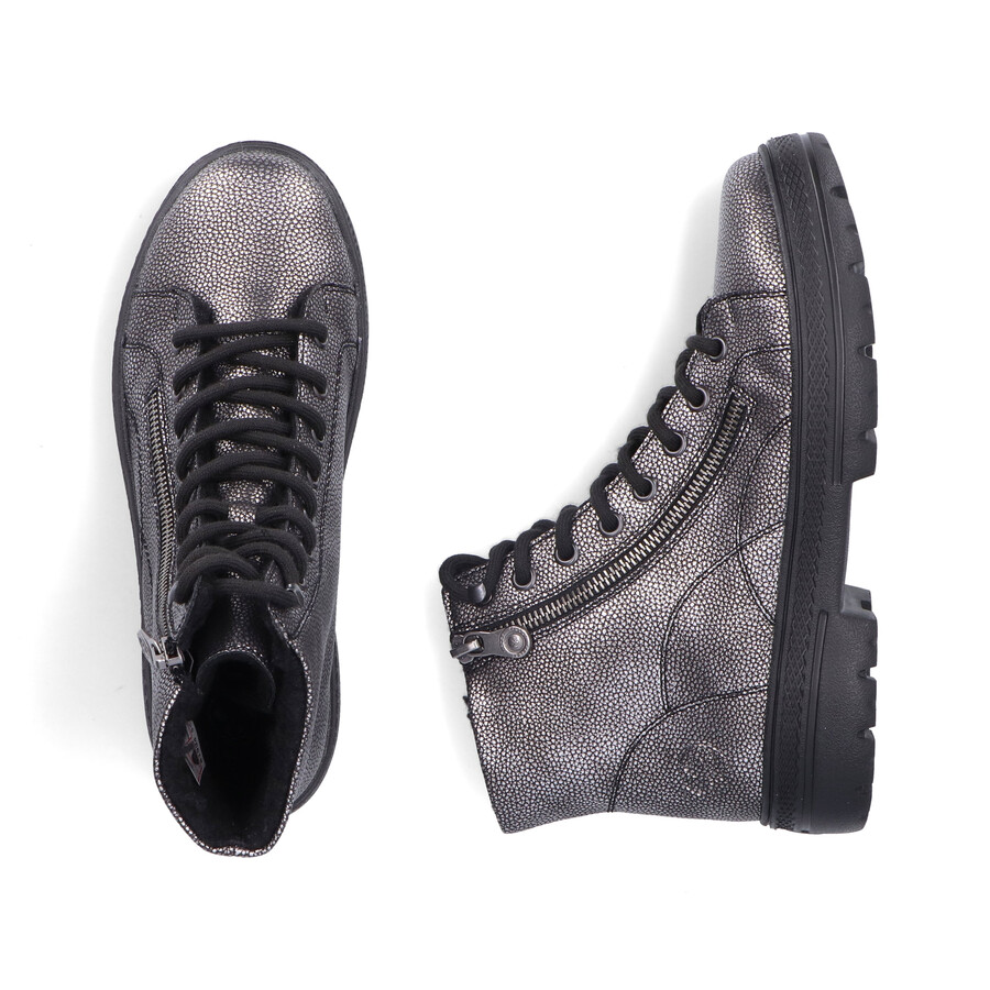 bottes zippées argentplatine pour femmes rieker n0031-90