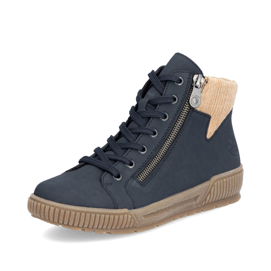 bottes bleues à fermeture éclair pour femmes rieker n0709-15