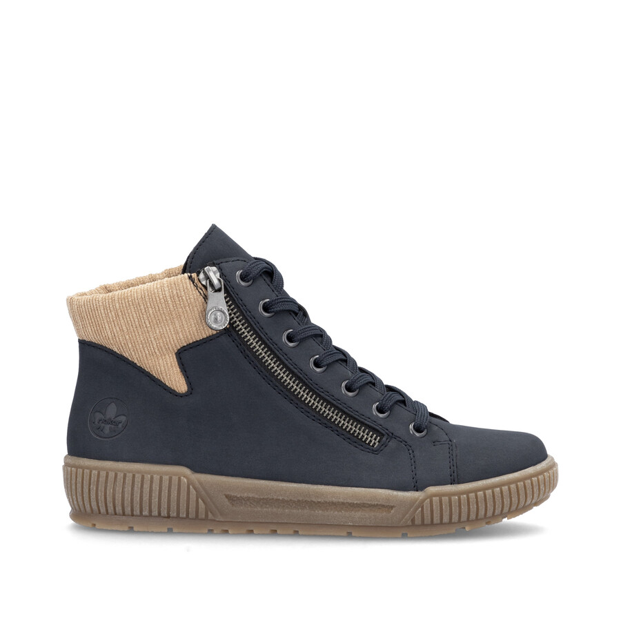 bottes bleues à fermeture éclair pour femmes rieker n0709-15
