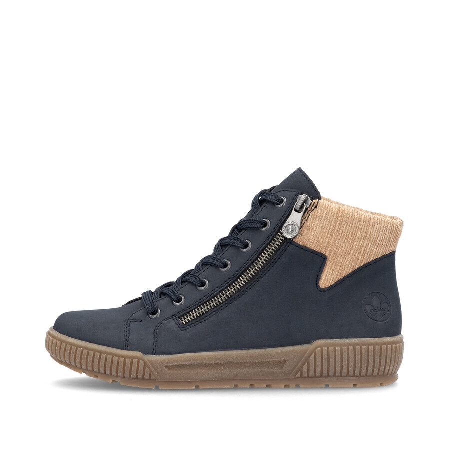 bottes bleues à fermeture éclair pour femmes rieker n0709-15