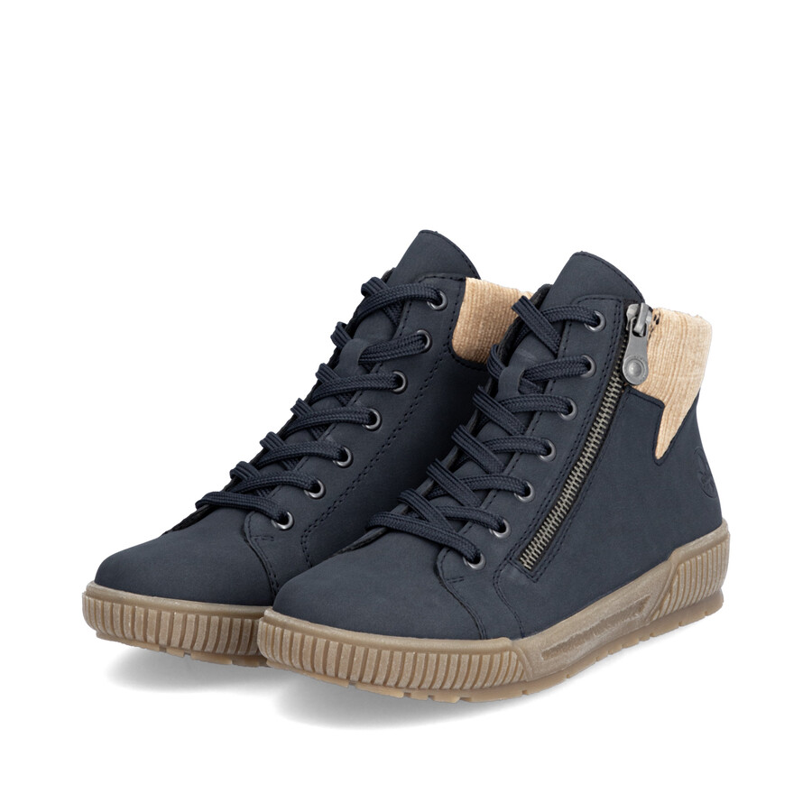 bottes bleues à fermeture éclair pour femmes rieker n0709-15