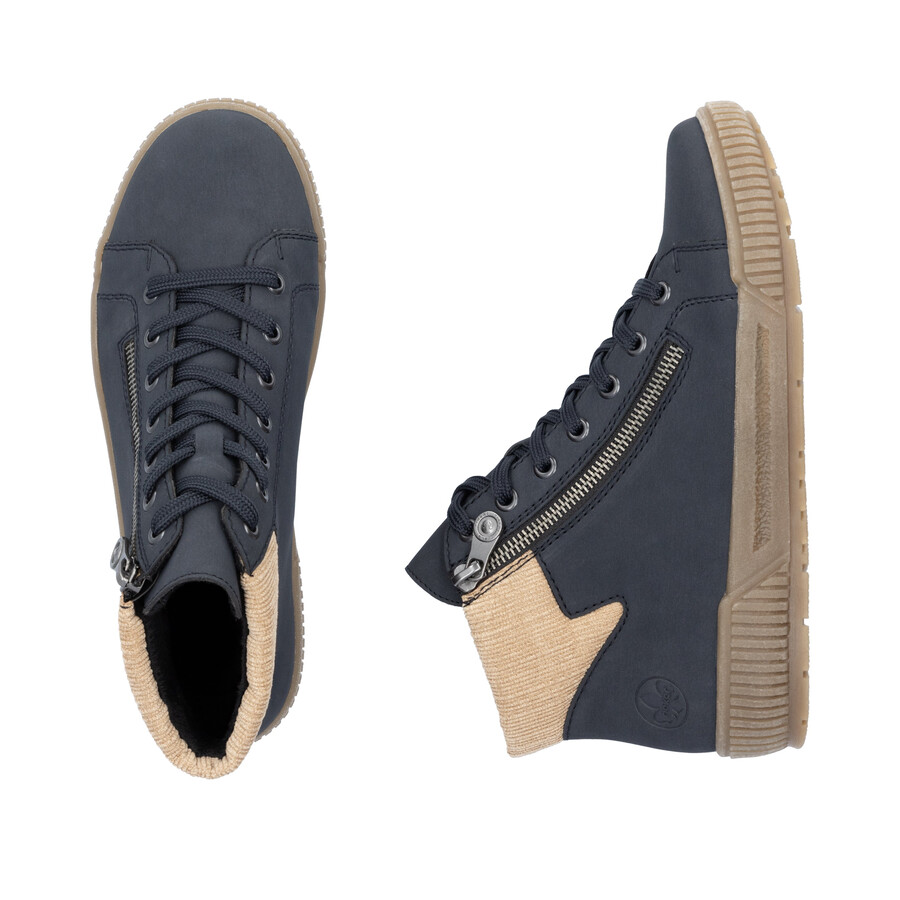 bottes bleues à fermeture éclair pour femmes rieker n0709-15