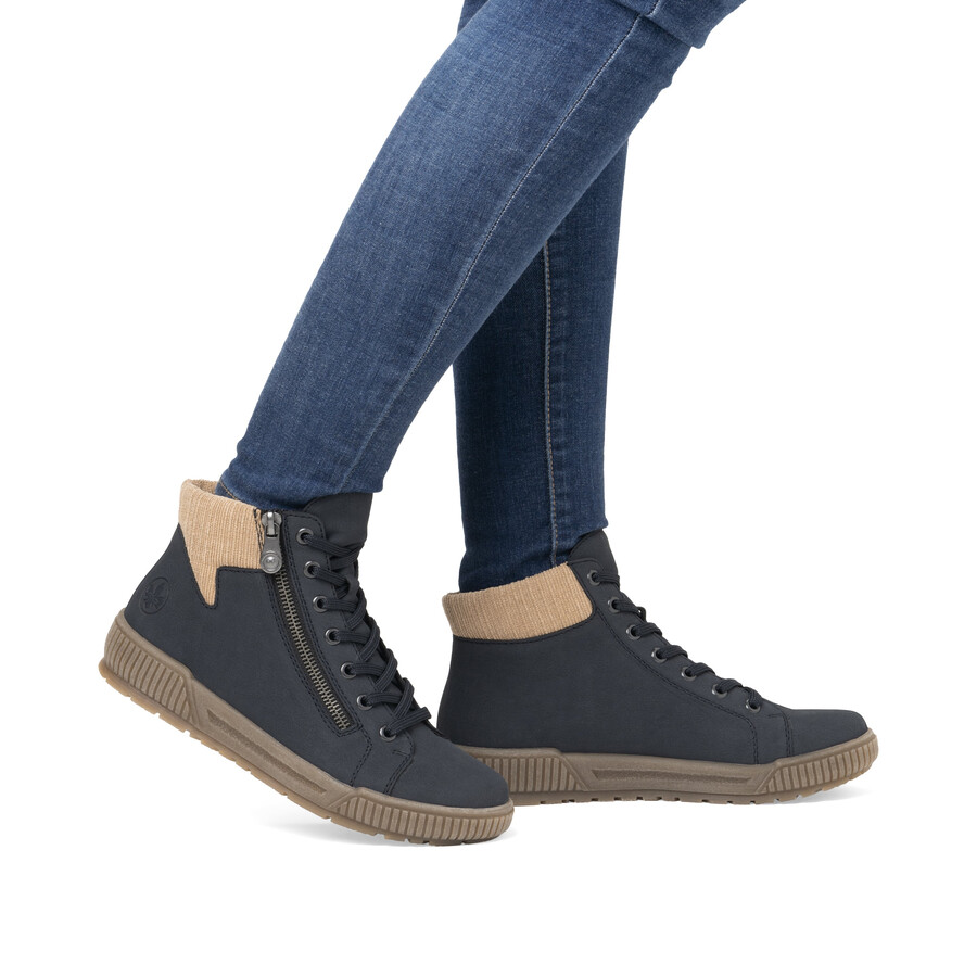 bottes bleues à fermeture éclair pour femmes rieker n0709-15
